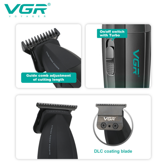 ماشین اصلاح موی سر و صورت شارژی وی جی آر مدل V-906 - ویژگیها و جزئیات