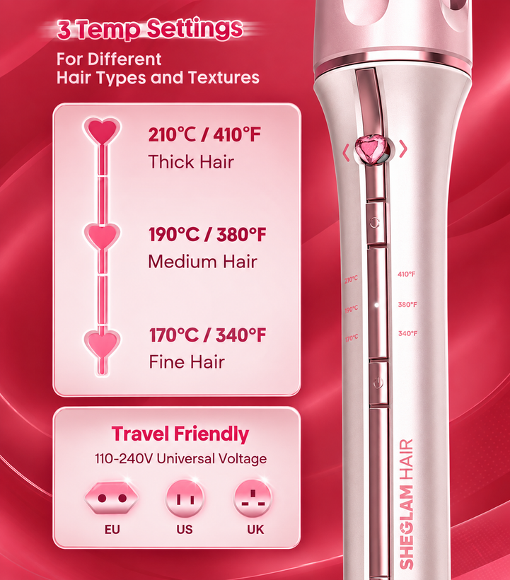 فرکننده مو شیگلم SHEGLAM HAIR اصل مدل Cupid’s Charm | فرهایی زیبا، آسان و جذاب