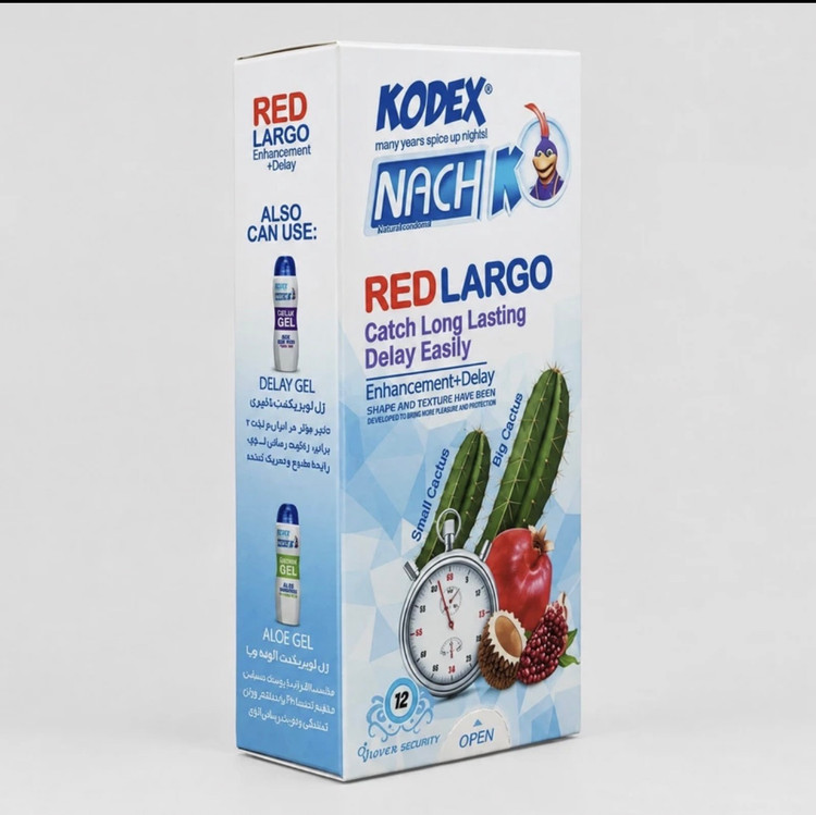 کاندوم ناچ کدکس مدل Red largo | بسته 12 عددی