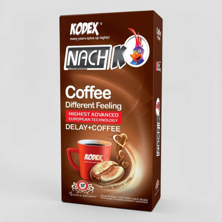 کاندوم تاخیری ناچ کدکس مدل Coffee Delay+Coffee | بسته ۱۲ عددی